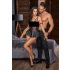 Cottelli Bondage - glanzend set met polsboeien (zwart) - L