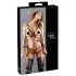Cottelli Bondage - bodyharnas bikini - glanzend - zwart - L