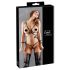 Cottelli Bondage - Glanzend harnas bikini (zwart) - XL