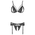 Cottelli - open lingerieset - kant - zwart - M