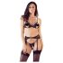 Cottelli - Verleidelijke open kanten set (zwart) - XL