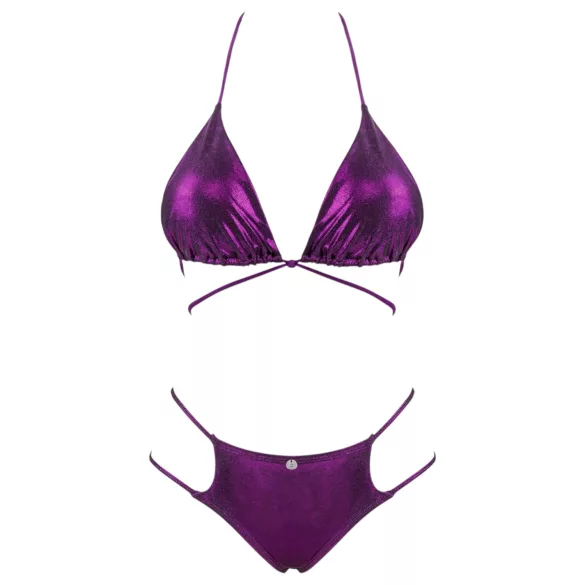 Obsessive Balitta - glanzende halter bikini (paars) - M