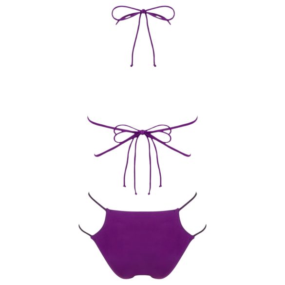 Obsessive Balitta - glanzende halter bikini (paars) - L