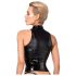 Noir - Glanzende Rits Top (Zwart)
