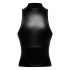 Noir - Glanzende Rits Top (Zwart)