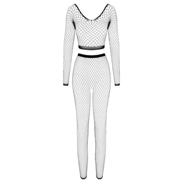 Cottelli - lingerieset met lange mouwen - netstof zwart - S-L