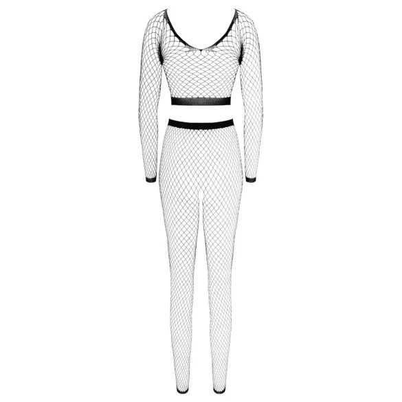 Cottelli - lingerieset met lange mouwen - netstof zwart - S-L