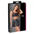 Cottelli - matte veter-top en minirok set (zwart)