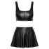 Cottelli - matte veter-top en minirok set (zwart)