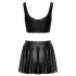 Cottelli - matte veter-top en minirok set (zwart)
