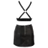 Cottelli - kunstleren top en minirok set (zwart) - L