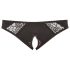 Cottelli Plus Size - Opengewerkte kanten slip (zwart)