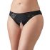 Cottelli Plus Size - Opengewerkte kanten slip (zwart) - 3XL