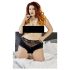 Cottelli Plus Size - Kanten Parelslip Met Openkruis (zwart) - 2XL