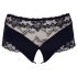 Cottelli Plus Size - Kanten Parelslip Met Openkruis (zwart) - 3XL