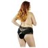 Cottelli Plus Size - Kanten Parelslip Met Openkruis (zwart) - 3XL