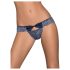 Obsessive Auroria - geborduurde damesstring met strik (blauw)