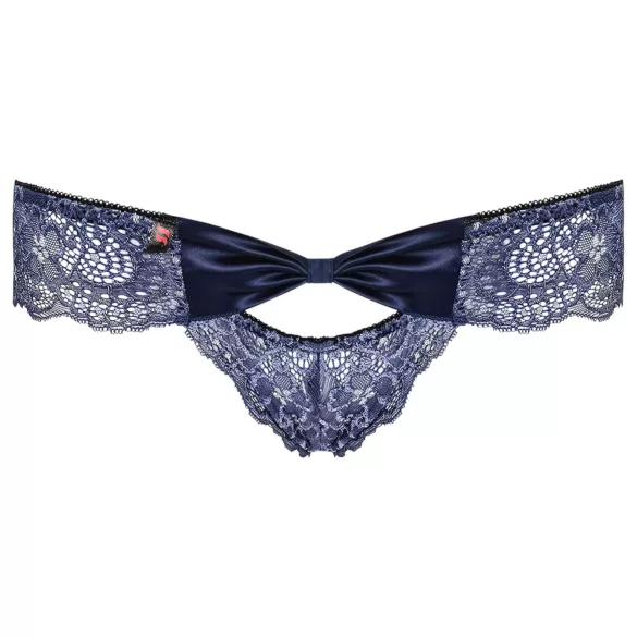 Obsessive Auroria - dames string - strikje geborduurd - blauw - L/XL