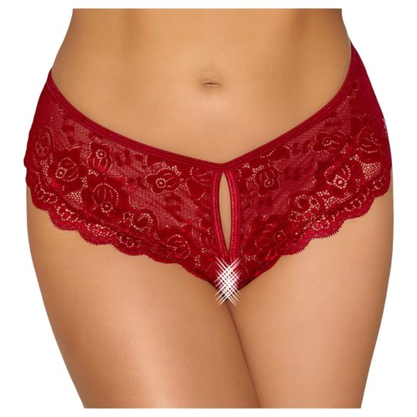 Cottelli - open kanten slipje (rood) - XL