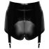 Noir - glanzende hotpants met jarretels (zwart)