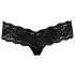 Cottelli - kanten string met verborgen parelketting (zwart) - L