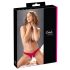 Cottelli - Open bloembeslag slipje met parels (rood) - XL