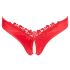 Cottelli - Open bloembeslag slipje met parels (rood) - XL