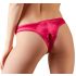 Cottelli - Open bloembeslag slipje met parels (rood) - XL