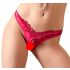 Cottelli - Open bloembeslag slipje met parels (rood) - XL