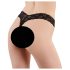 Cottelli - dubbele parel kanten string (zwart) - M