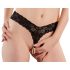 Cottelli - dubbele parel kanten string (zwart) - L