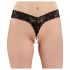 Cottelli - dubbele parel kanten string (zwart) - L