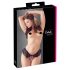 Cottelli - open string met parels en ruches (zwart) - L