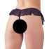 Cottelli - open string met parels en ruches (zwart) - L