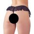 Cottelli - open string met parels en ruches (zwart) - L