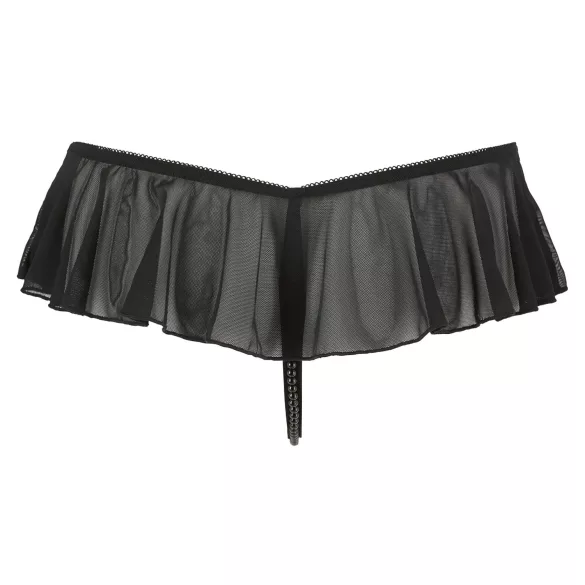 Cottelli - open string met parels en ruches - zwart - L