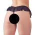 Cottelli - open string met parels en ruches - zwart - XL