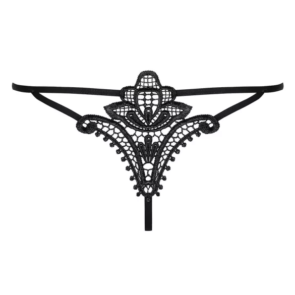 Obsessive Luiza - string - gebloemd kant - zwart