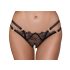 Cottelli - luxe open string met ring (zwart) - M/L