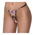 Cottelli - Luxe geborduurde lelie string (zwart-wit)
