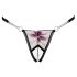 Cottelli - Luxe geborduurde lelie string (zwart-wit)