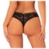 Obsessive Donna Dream - Opengewerkte kanten string (zwart)