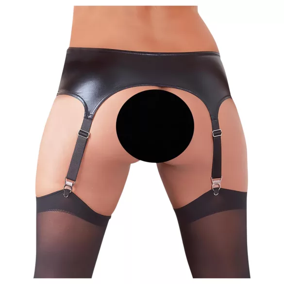 NO:XQSE - Jarretelset - Glanzend effect - Zwart - L