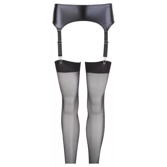 NO:XQSE - Jarretelset - Glanzend effect - Zwart - XL