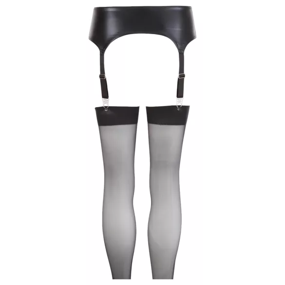 NO:XQSE - Jarretelset - Glanzend effect - Zwart - XL