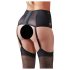 Cottelli Plus Size - kanten, veters jarretel (zwart)