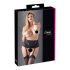 Cottelli Plus Size - kanten, veters jarretel (zwart) - 2XL