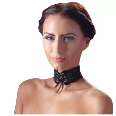 Cottelli - Brede kanten korset-halsband (zwart)