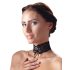Cottelli - Brede kanten halsband met vetersluiting (zwart)