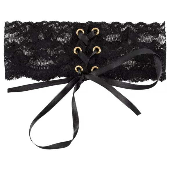 Cottelli - Brede kanten korset-halsband (zwart)